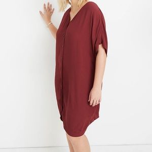 Madewell Maroon Button Up Easy Shift Dress size 3X